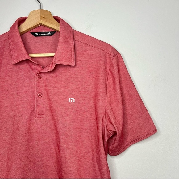 Travis Mathew “Wine Tasting” Red Excursion Knit Golf Polo Medium - Picture 6 of 10